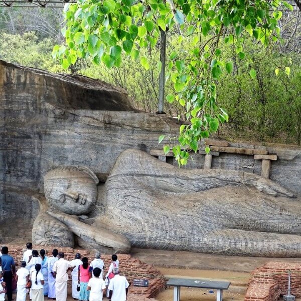 liggende boeddha in polonnaruwa sri lanka